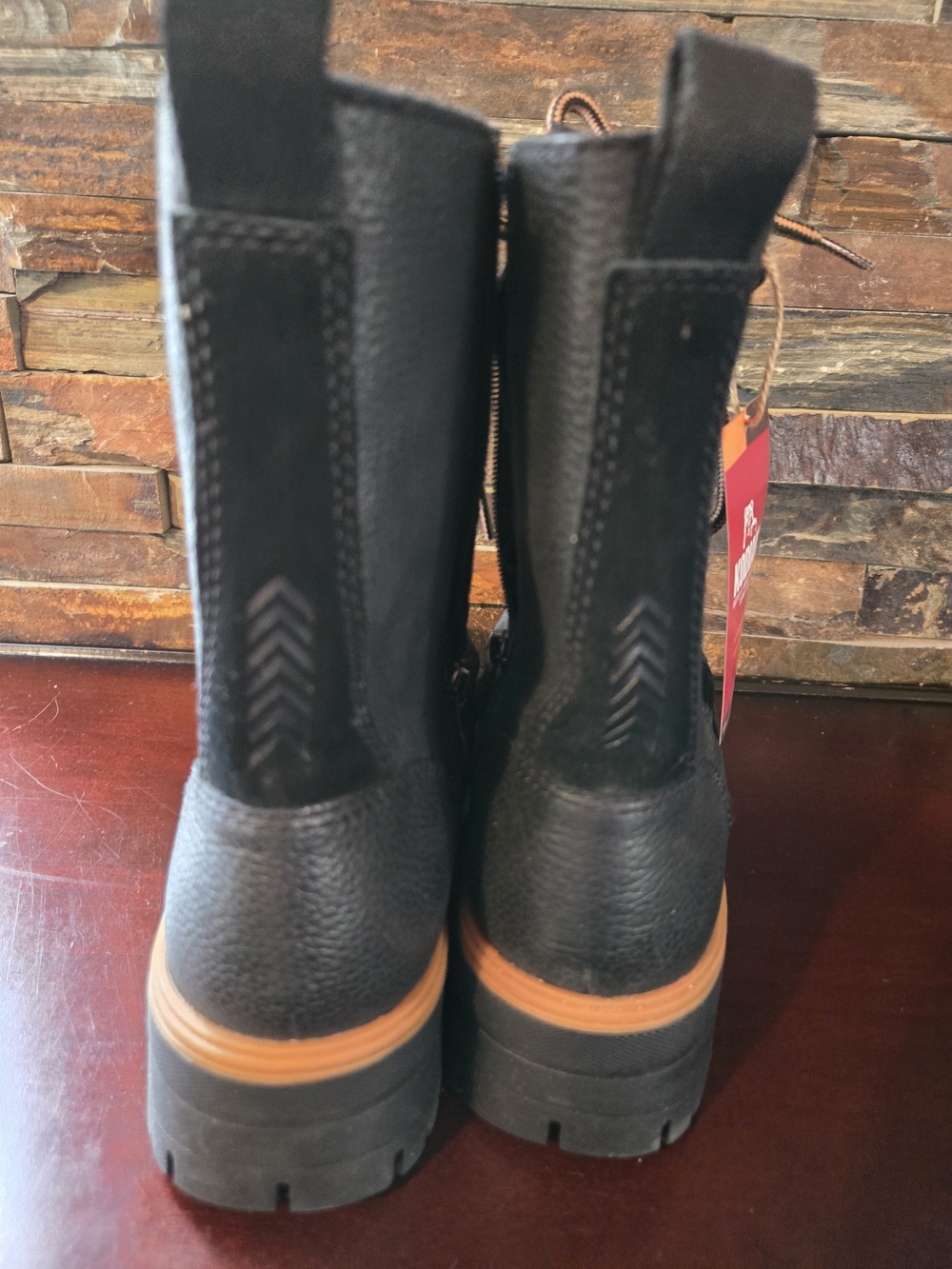 Kodiak Womens Black Leather Lace-Up Boots with Tan Trim - Picture 6 of 7